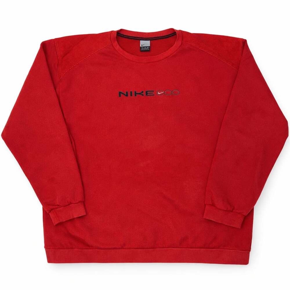 Nike Sweatshirt vintage Red Ribbed Shoulder XXL